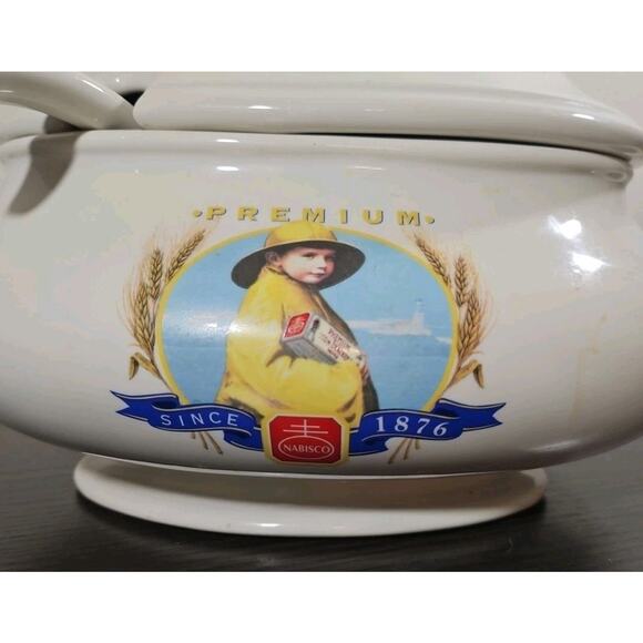 Nabisco Premium Crackers Soup Tureen & Lid & Ladle 100th Anniversary 1876-1976 - Picture 2 of 11